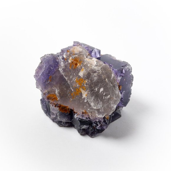 Large dark purple fluorite crystal cube with pyrite inclusions from Illinois - Picture 6 of 6